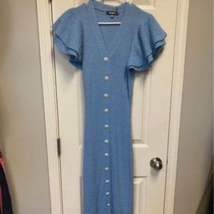 Blue Pearl Button Dress